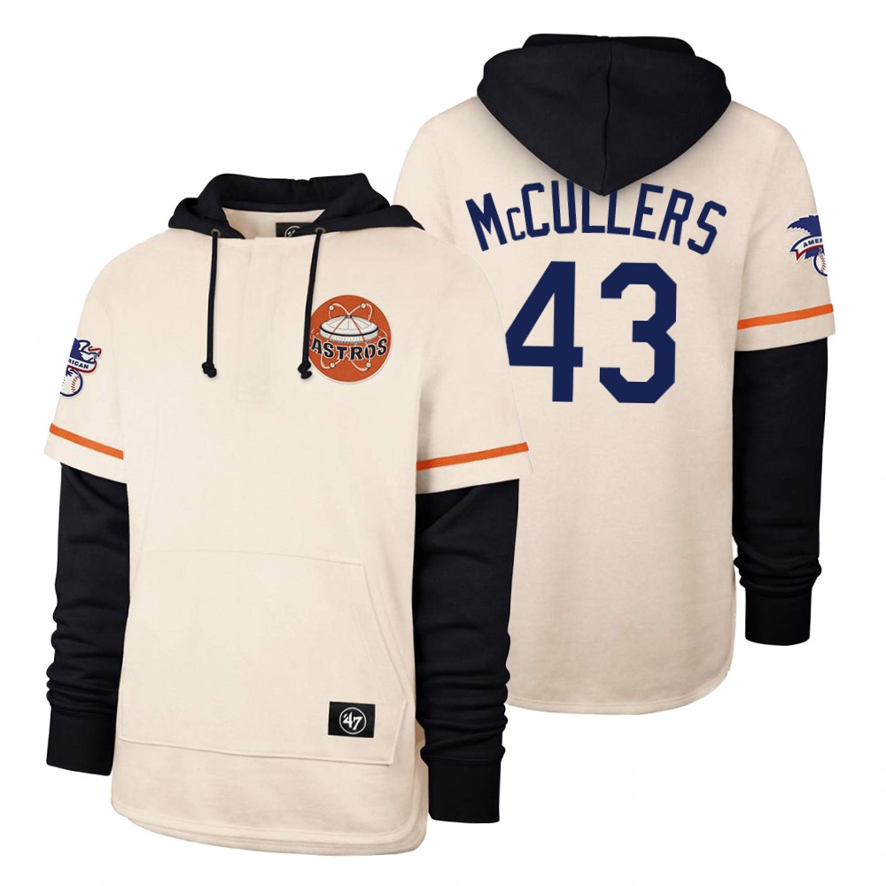 Men Houston Astros #43 Mccullers Cream 2021 Pullover Hoodie MLB Jersey->houston astros->MLB Jersey